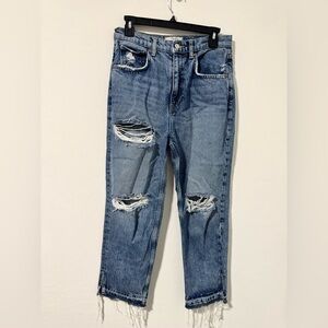 We The Free Straight Leg Frayed Jeans Size 28